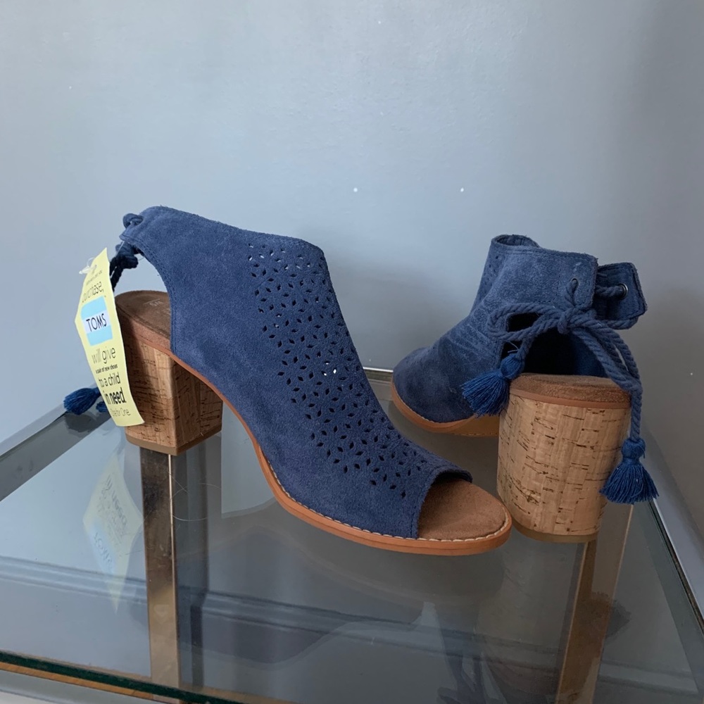 Blue summer wedge sandals